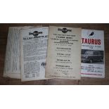 Leaflets for original 1960's Mini Tuning parts by Taurus, Derrington and Sackville.