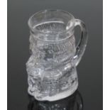 A Whitefriars flint glass toby jug, height 16cm. Condition - good, general wear only.