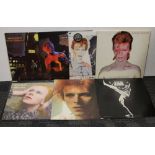David Bowie - seven LPs comprising; The Man Who Sold the World, Space Oddity, Hunky Dory, Aladdin