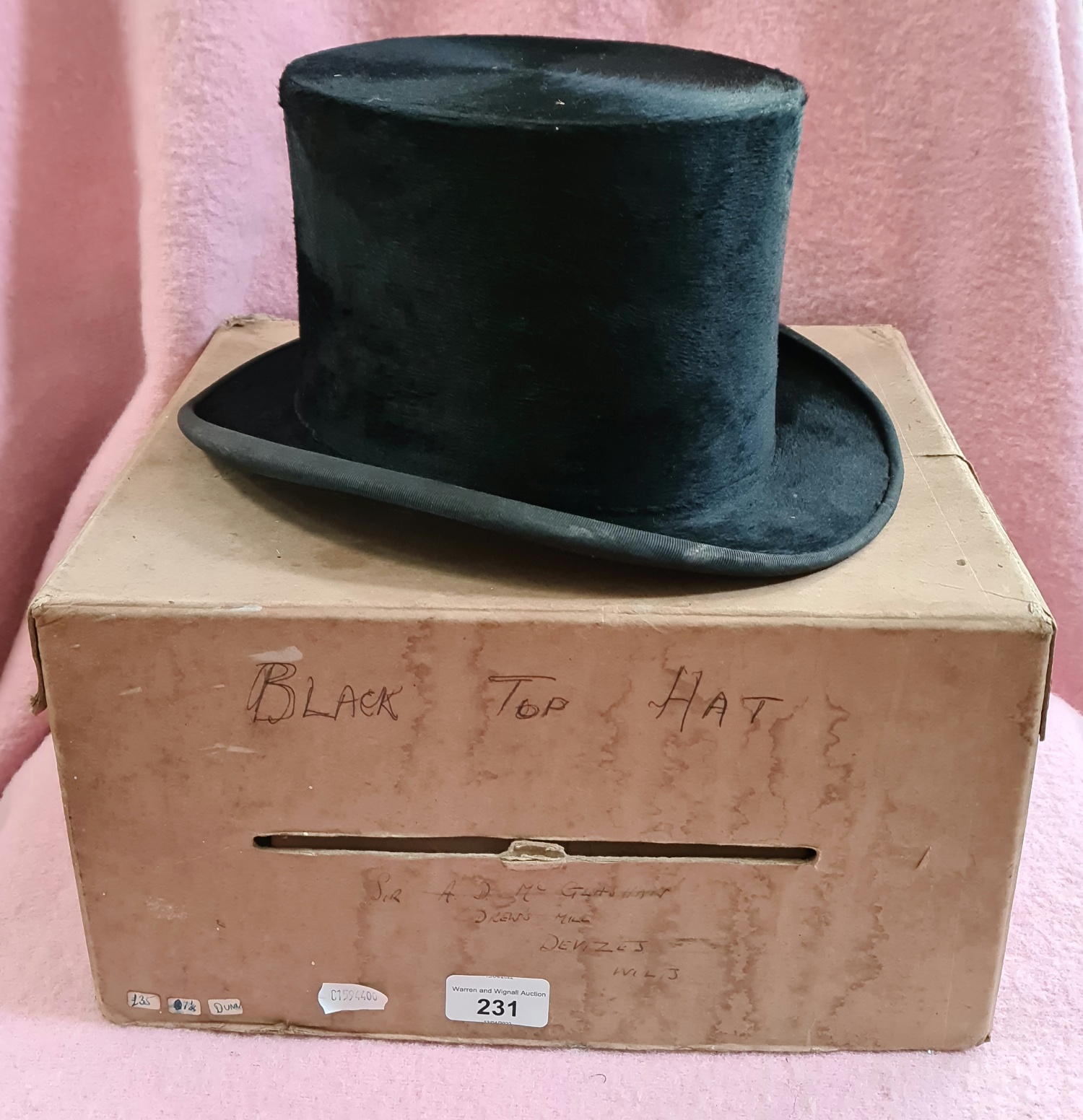 A Dunn & Co silk top hat in box.