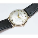 A 9ct gold Paul Gaydau wristwatch, signed champagne dial, index hour markers and hands, 17 jewel