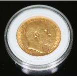 EDWARD VII 1908 sovereign ONLY 10% BUYER'S PREMIUM INCLUSIVE OF VAT NORMAL ONLINE BIDDING FEES APPLY