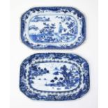 A pair of Chinese 18th century export porcelain dishes, length 25.5cm.