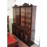 A pair of Edwardian bookcases, width 98cm, depth 42cm & height 223cm each.