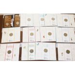 Fourteen Royal Mint commemorative 50p coins, mainly Beatrix Potter.