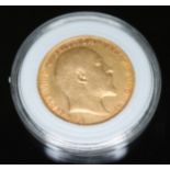 EDWARD VII 1909 sovereign ONLY 10% BUYER'S PREMIUM INCLUSIVE OF VAT NORMAL ONLINE BIDDING FEES APPLY