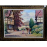 Ron Moseley, "East Hagbourne", oil on canvas, 69.5cm x 59.5cm, signed lower right, framed.