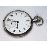 A hallmarked silver open face pocket watch.