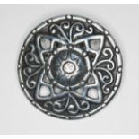 A Scottish Iona target brooch, marked 'Scotland Sterling', diameter 38mm, wt. 12.06g.