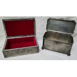 An Art Deco pewter box and another.