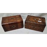 Two Victorian Tunbridgeware inlaid walnut boxes.