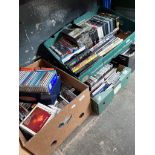 4 boxes of CDs and DVDs