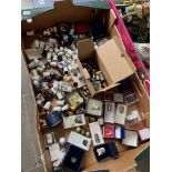 A box of thimbles, ceramic, metal, etc estimated over 100