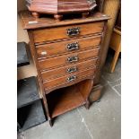 An Edwardian mahogany music cabinet, 49cm width, 36cm depth, 102cm height.