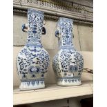 A pair of large blue and white Chinese vases