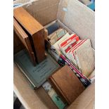 A box of collectables to include OS maps, bookmatches, etc