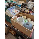 Seven boxes of assorted misc. including ephemera, plates, vases, ornaments, CDs etc.