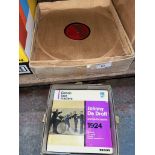 A box of approx. ten jazz 45s and a box of approx. fifteen 10" jazz 78 singles, mostly 1940s.