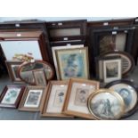 A large collection of pictures, prints, frames, antique photographs etc.