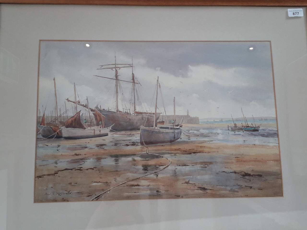 Fred R Fitzgerald (1869-1944), late 19th/ early 20th century school, watercolour, fishing boats,