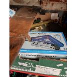 Various tools including Gardasil Laser pointer, cordless screwdriver kit, brass sprayer and