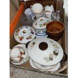 A box of mixed pottery to include Hornsea Heirloom, Royal Worcester serving dishes, Doulton Westwood