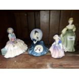 4 Royal Doulton figures including Pensive Moments and Daydreams