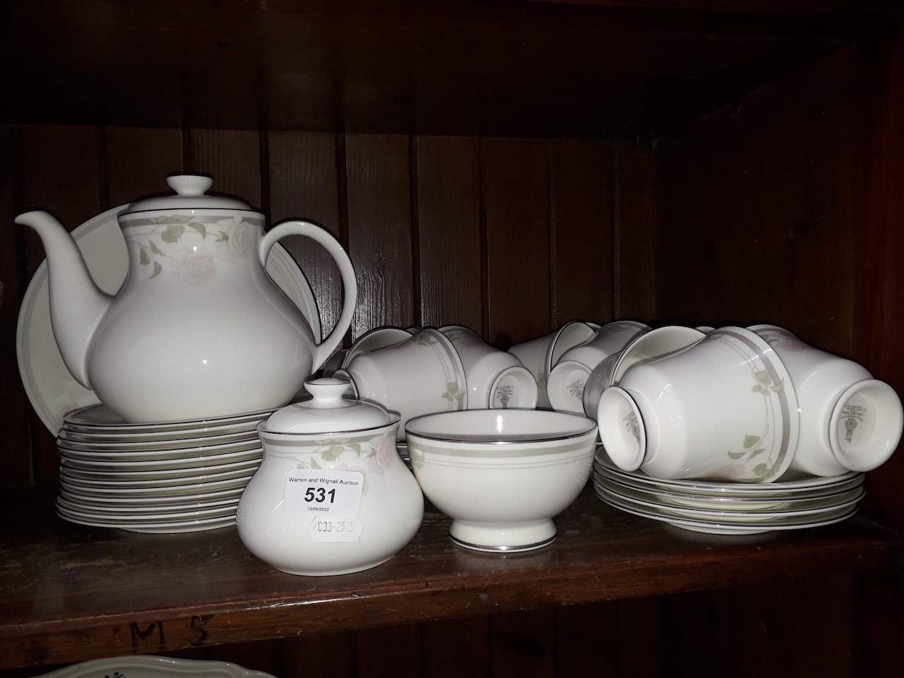 Royal Doulton Twilight Rose tea wares including teapot - appx 41 pieces