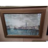 John Hamilton Glass SSA, Scottish (active 1890-1925), watercolor, harbour scene, 50.5cm x 34cm,