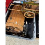 A model gypsy caravan with shire horses and cart.