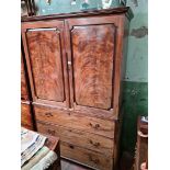 A George III mahogany linen press, width 130cm.