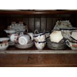 Tea set for 8, with teapot c 1900 by T Forester & Sons (28 pieces) together with vintage Colclough