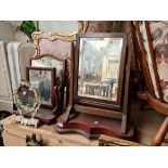 6 mirrors including 19th century toilet mirror, gilt framed mirror, etc.