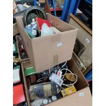 3 boxes of miscellaneous items including electricals, ceramics, glassware, household items,