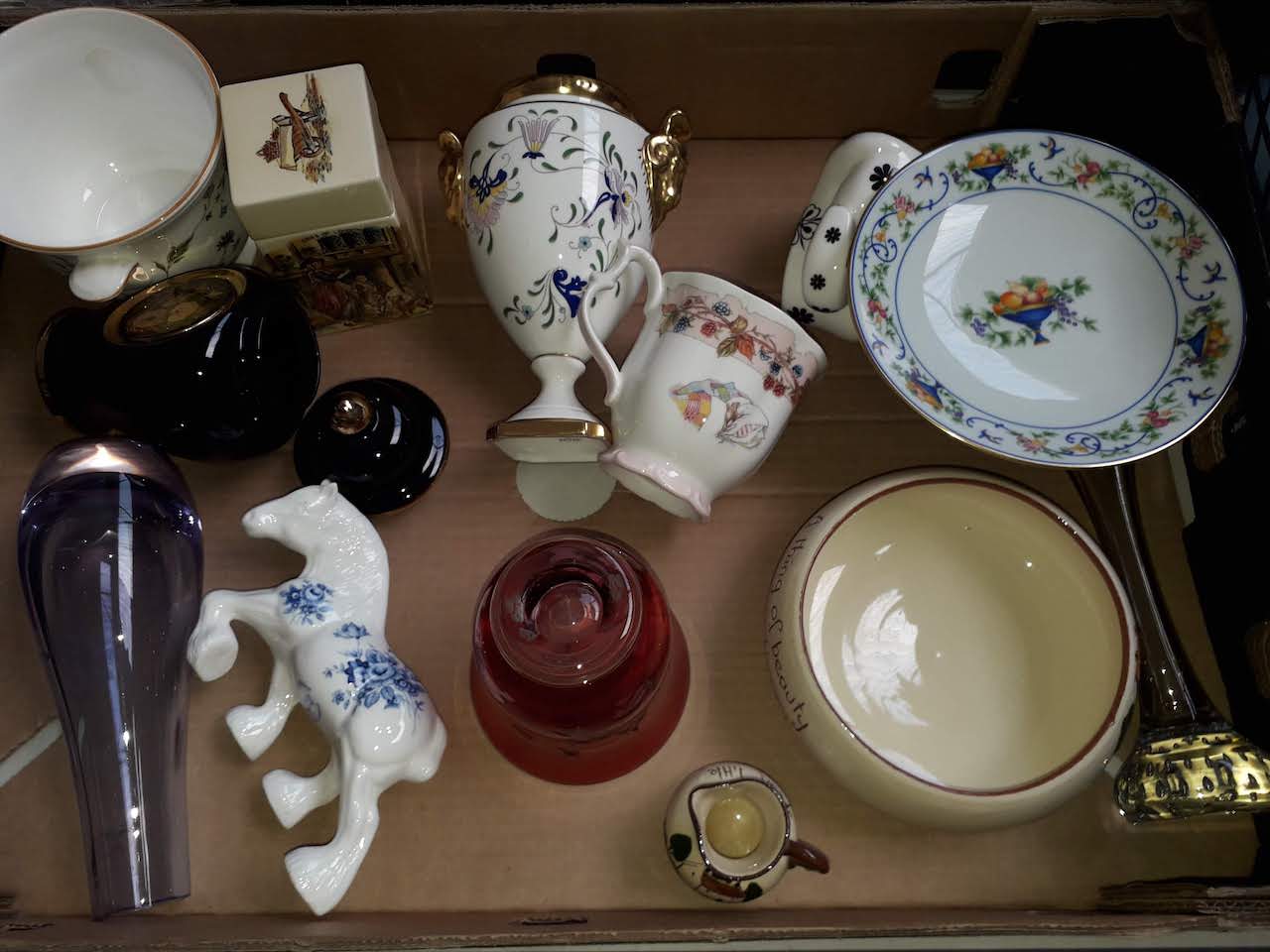 Assorted items including Royal Crown Derby, Limoges, Brambly Hedge etc