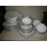Royal Doulton Twilight Rose dinner wares including soup coupes and stands - appx 56 pieces