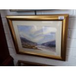21st century school, watercolour, landscape scene, 35cm x 25cm, signed 'S. Finley 2008', framed