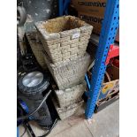 Seven stoneware garden planters.