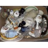 Mixed china and glass including Poole, Aynsley and Nao