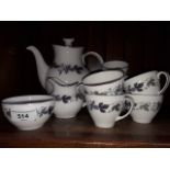 Royal Doulton Burgundy coffee set including coffee pot - 15 pieces