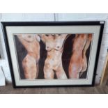 Michael Green 20th/21st Century, nude study, acrylic, 85cm x 57cm, signed, glazed and framed.