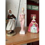 3 Royal Doulton figures Dainty May HN1639, Country Lass HN1991, and Daphne HN2268