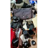 A lot of miscellaneous cameras and accessories including Pentax MV camera with a collection of