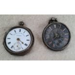 An antique H. Samuel silver pocket watch, 1909, Sheffield - AF and an antique silver pocket watch,