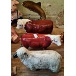 Beswick animals including Wensleydale sheep, Champion of Champions Hereford Bull, Champion of
