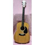 A Tanglewood acoustic guitar, with soft case.
