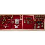 A collection of antique and vintage buttons to include cut steel, enameled, bone, MOP, etc.