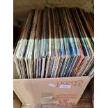 A box of LPs