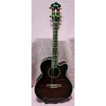 An Ibanez AEL20ETCS1202 acoustic electric guitar, serial no. SQ 09E17975, with softshell case