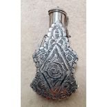 A white metal middle Eastern flask, gross weight 78.3 grams.
